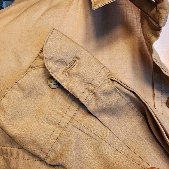 Movie Star Brand Tan Button Down Safari Style Camp Shirt L/S Junior's Size 9 - Picture 6 of 7